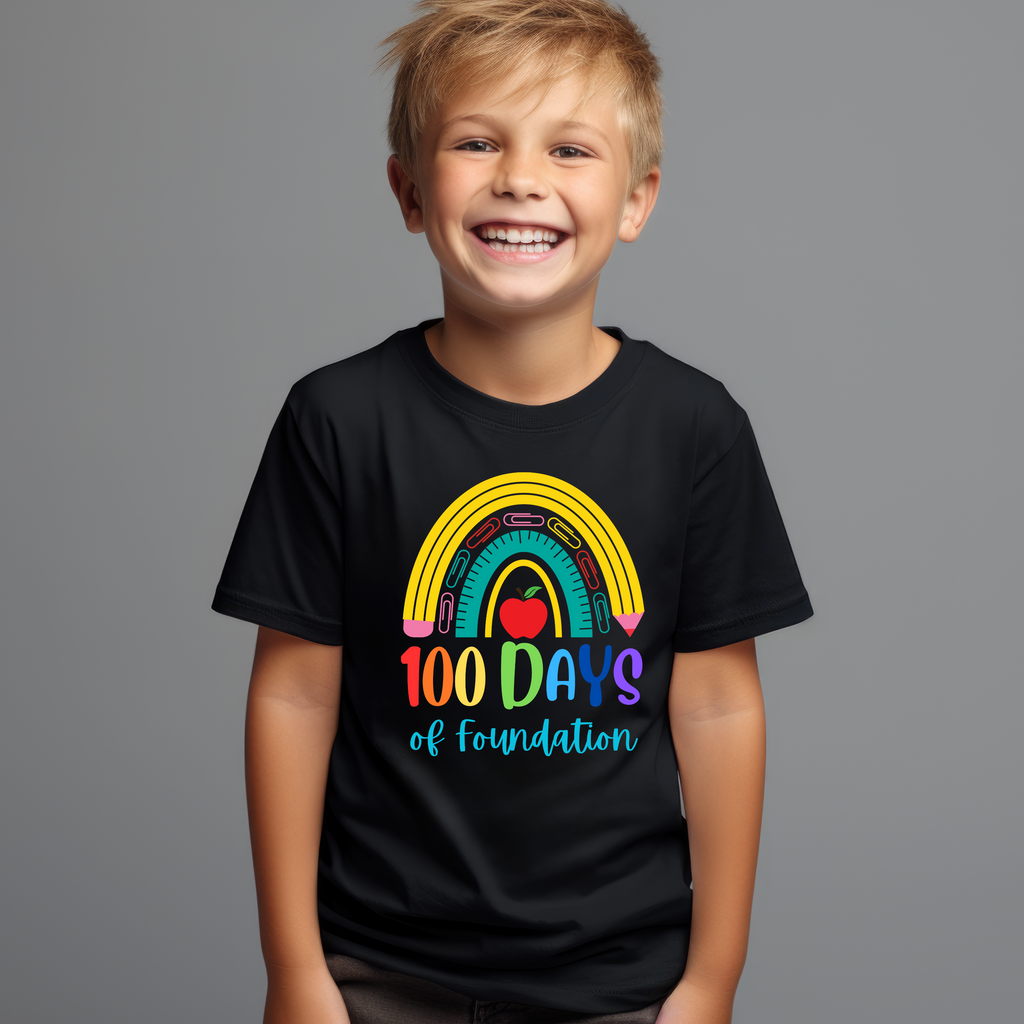 Kid's 100 Days of Foundation Rainbow t-shirt