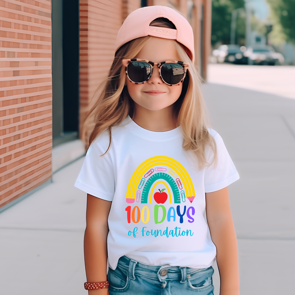 Kid's 100 Days of Foundation Rainbow t-shirt