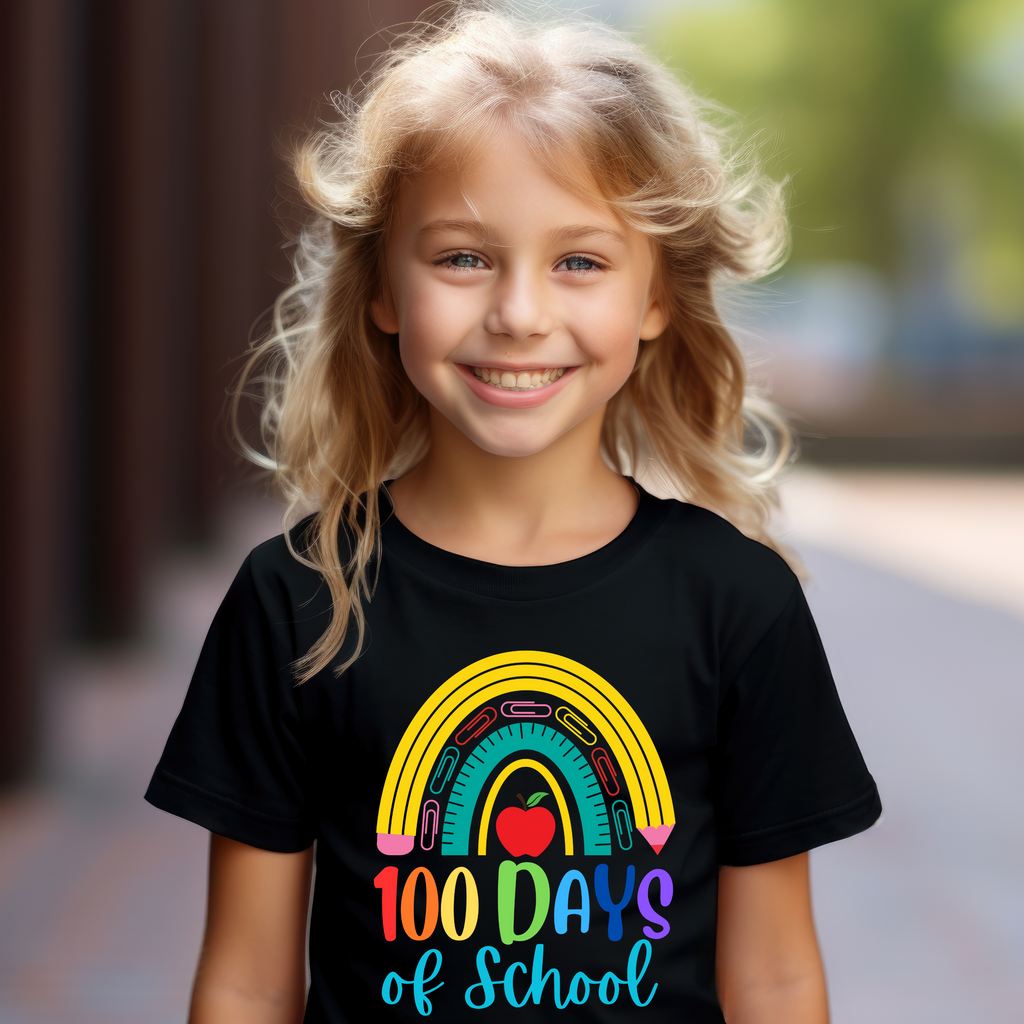 Kid's 100 Days of School Rainbow t-shirt