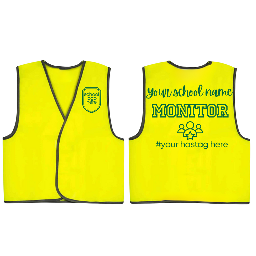 MONITOR - Kid's Hi Vis Vests for Class or School Groups - Bulk order available