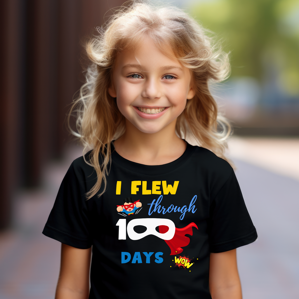 Kid's I Flew through 100 Days t-shirt