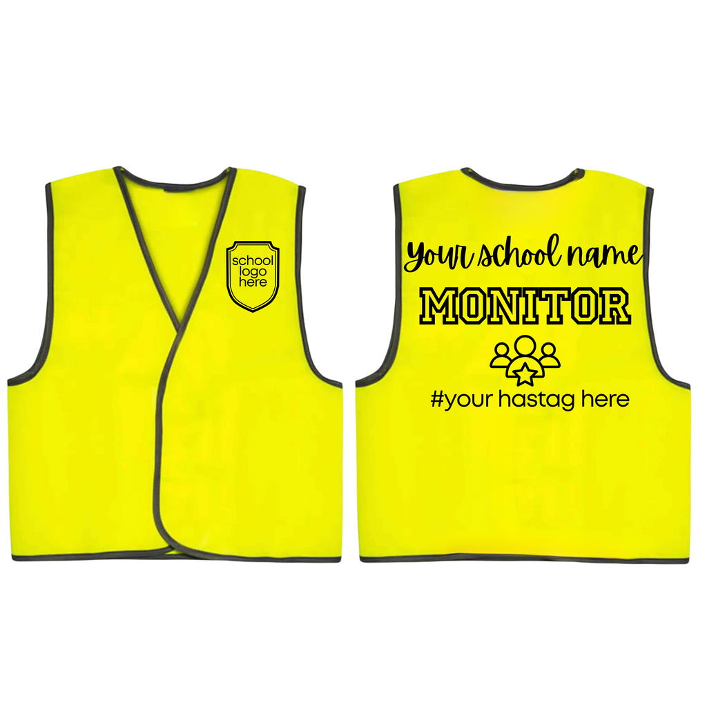 MONITOR - Kid's Hi Vis Vests for Class or School Groups - Bulk order available