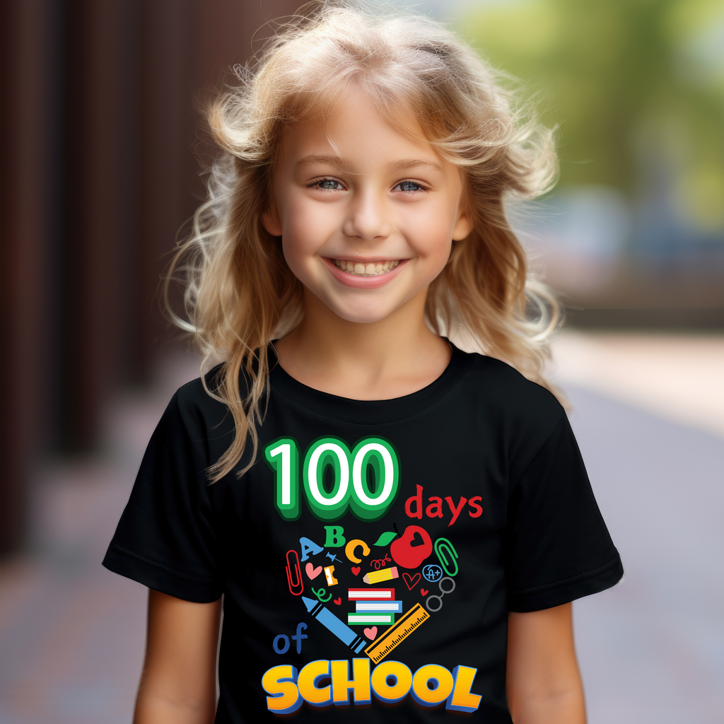 Kid's 100 Days of School - Bright t-shirt