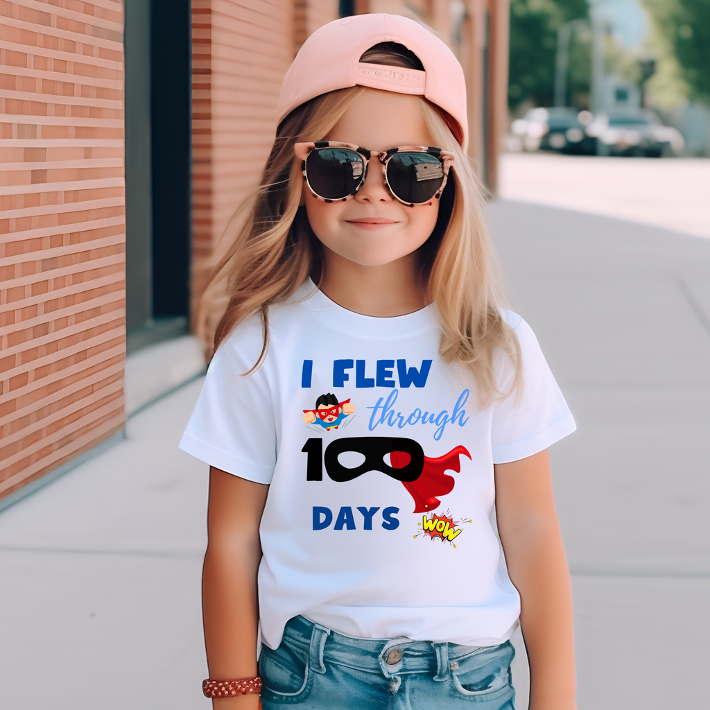 Kid's I Flew through 100 Days t-shirt