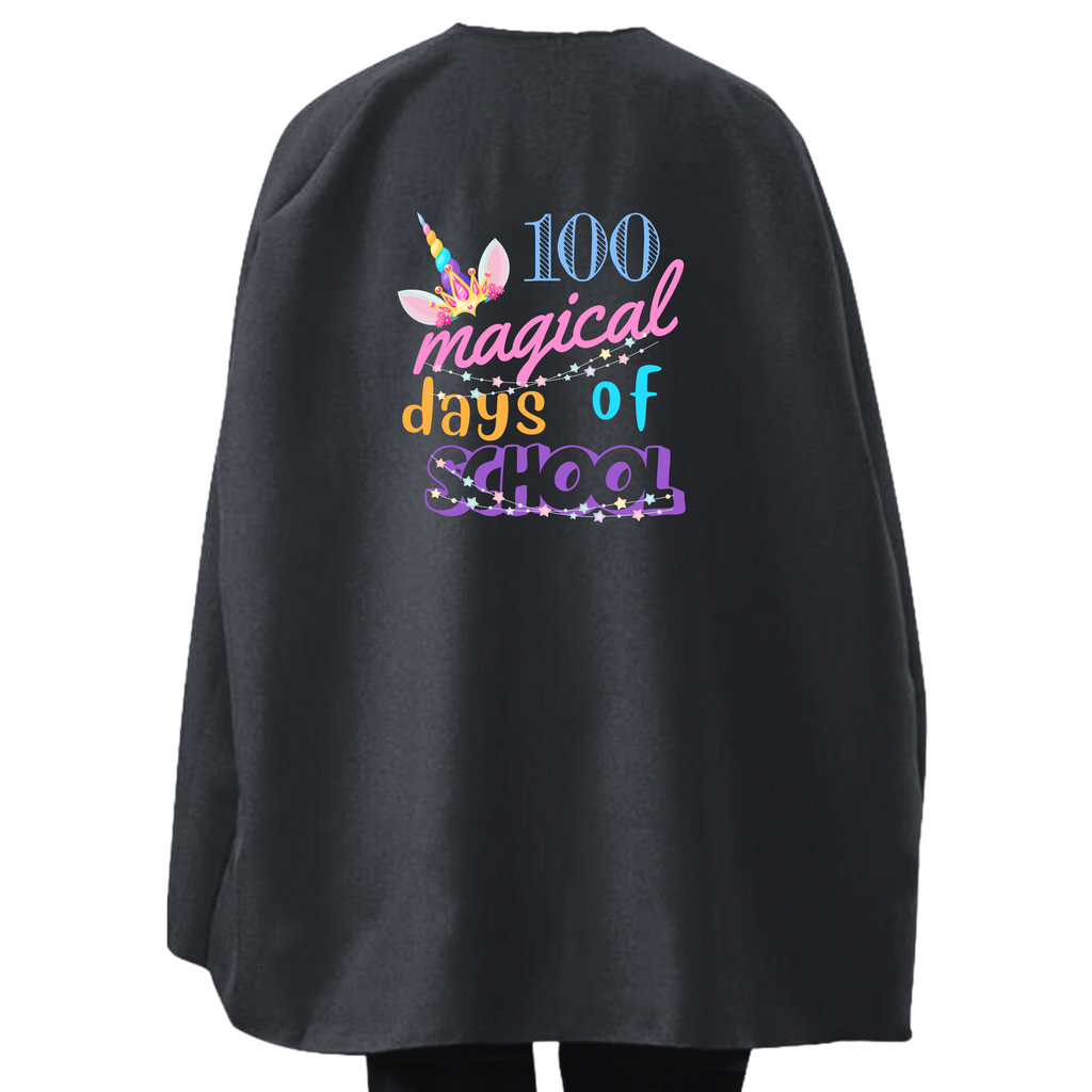 Student or Teacher Cape - 100 Magical Days of School Unicorn Cape