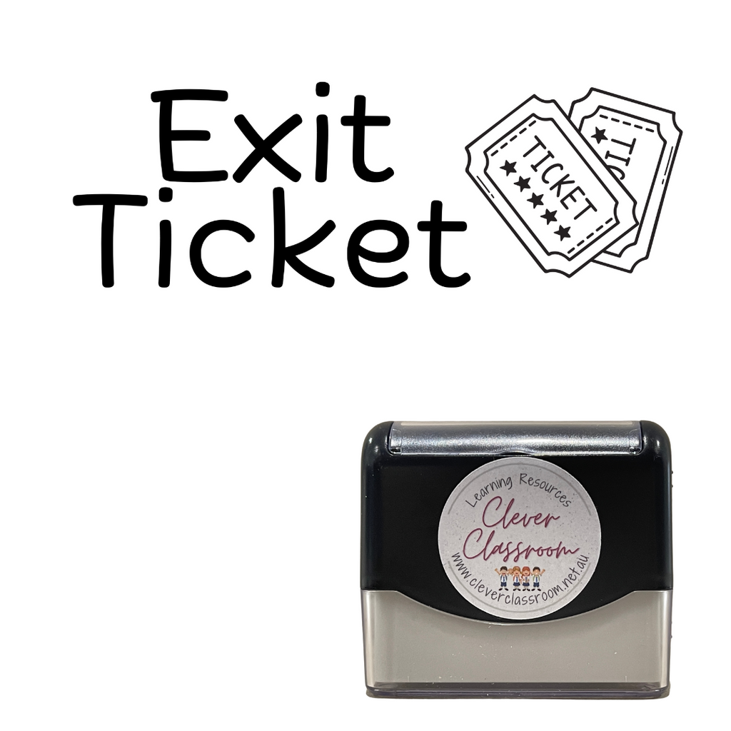 Exit Ticket Teacher Stamp - Rectangle 18 x 54mm