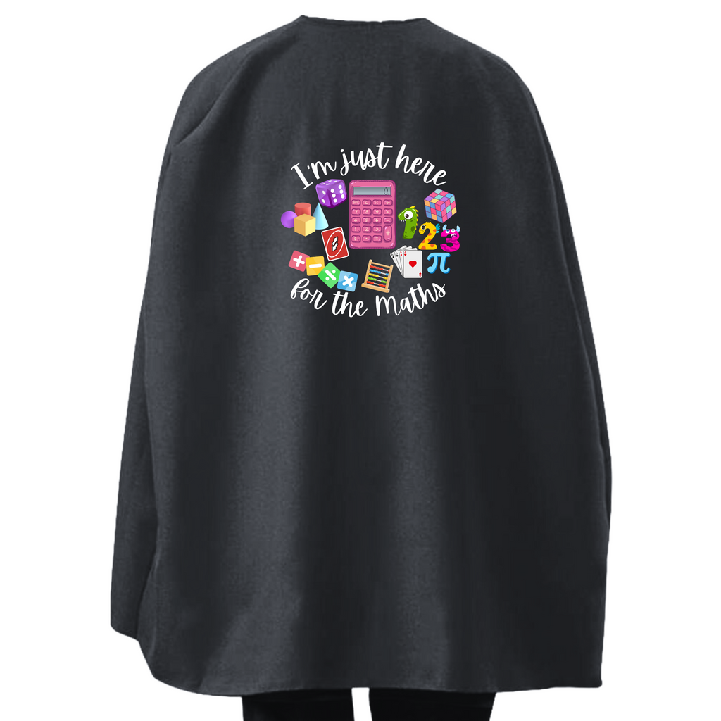 Student or Teacher Cape - Numeracy Day - I'm just here for the Maths - Pink Calculator