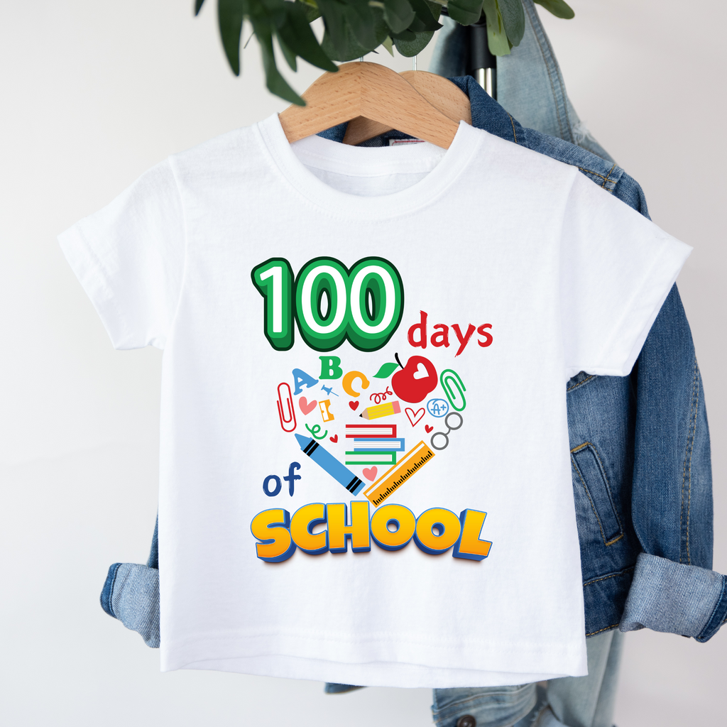 Kid's 100 Days of School - Bright t-shirt