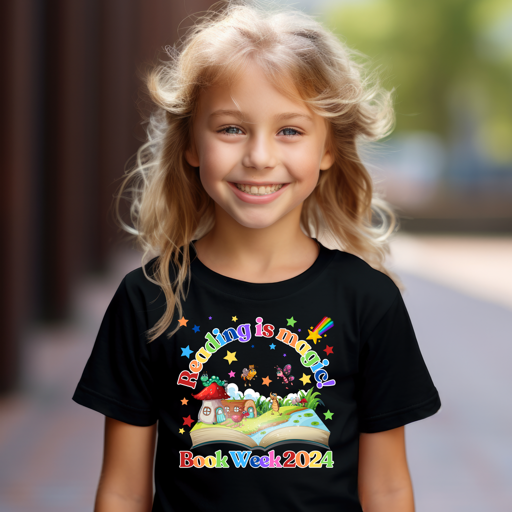 Kid's Book Week - Reading is Magic - Rainbow t-shirt