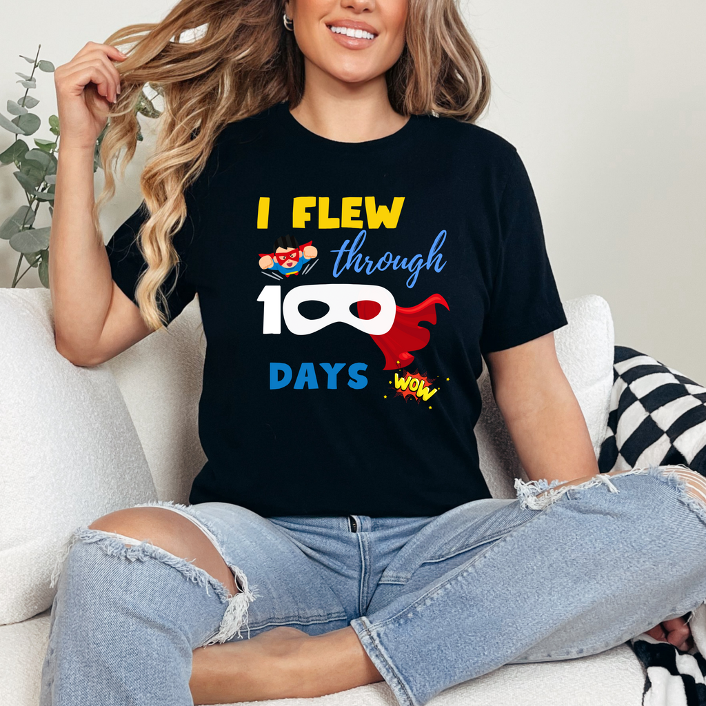 I Flew through 100 Days of School Teacher T-shirt