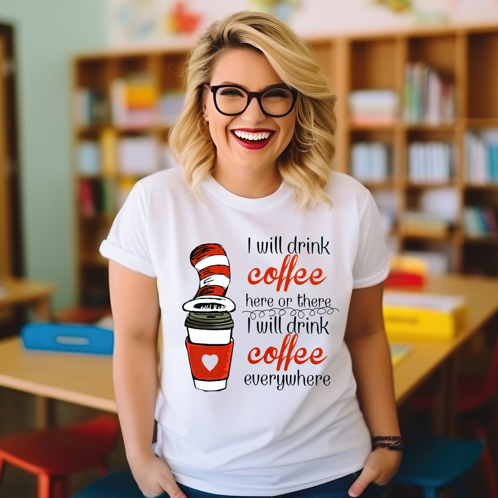 Dr Seuss Coffee Teacher T-shirt