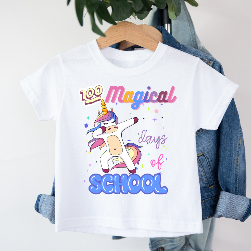 Kid's NEW Dabbing Unicorn 100 Days of School t-shirt