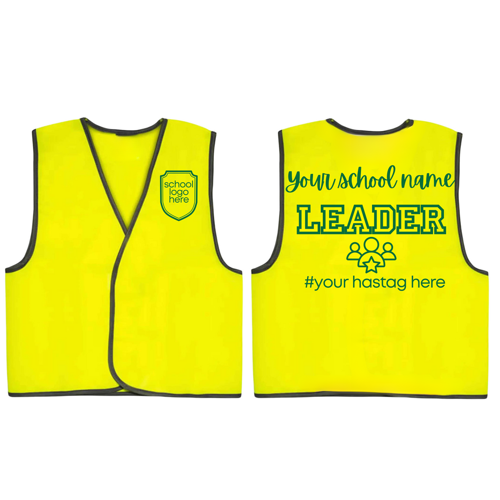 LEADER - Kid's Hi Vis Vests for Class or School Groups - Bulk order available