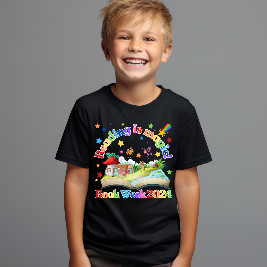 Kid's Book Week - Reading is Magic - Rainbow t-shirt