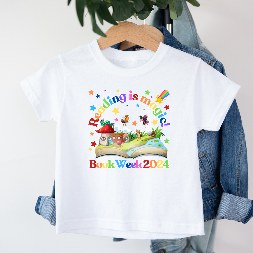 Kid's Book Week - Reading is Magic - Rainbow t-shirt