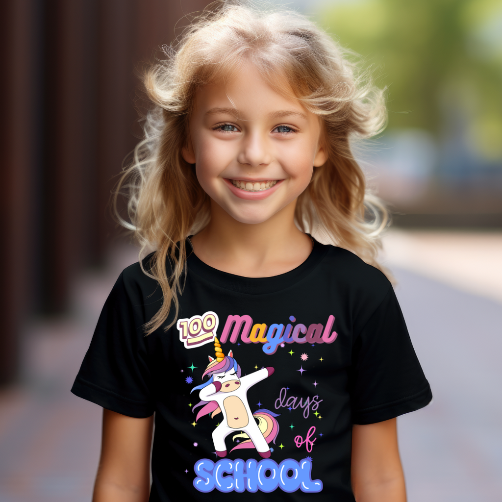 Kid's NEW Dabbing Unicorn 100 Days of School t-shirt