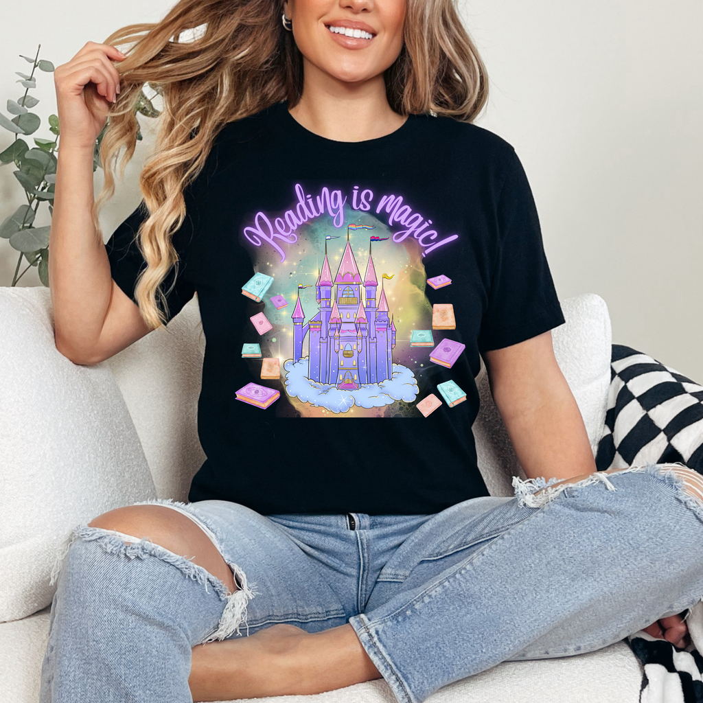 Book Week - Reading is Magic - Purple Castle Teacher T-shirt