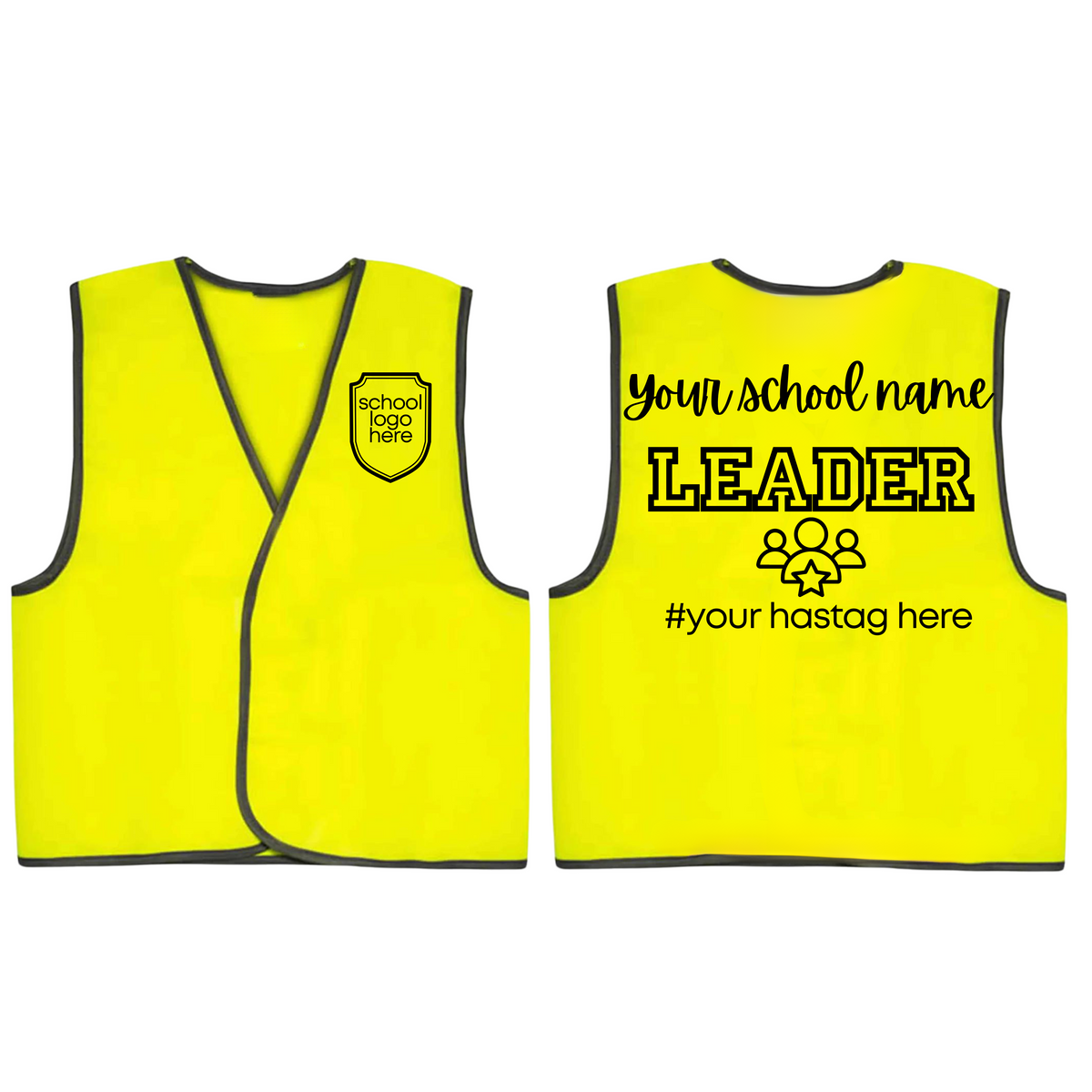 LEADER - Kid's Hi Vis Vests for Class or School Groups - Bulk ...