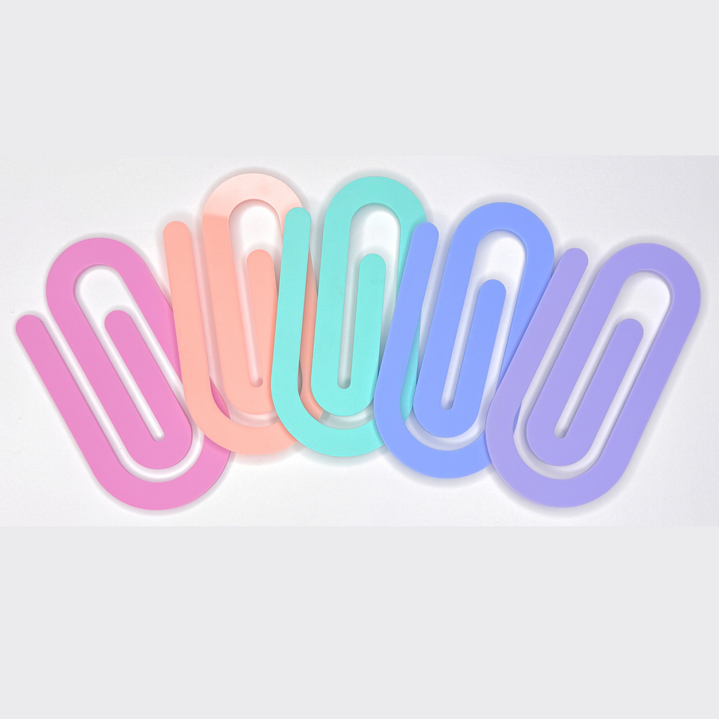 Jumbo Paperclips - set of 5 - Pastels