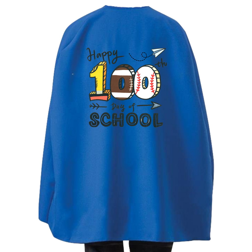 Student or Teacher Cape - 100 Days of School Sports Fan