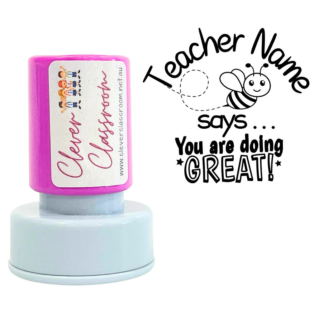 You are Doing Great Bee Teacher Stamp Self-inking 30mm round