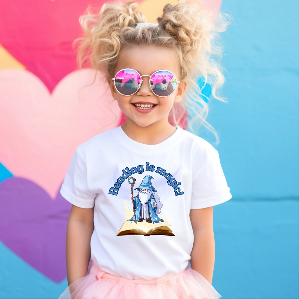 Kid's Book Week - Reading is Magic - Blue Wizard t-shirt