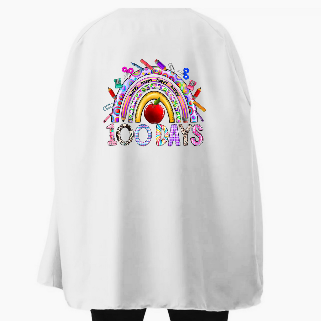 Student or Teacher Cape - 100 Days of School Boho Rainbow