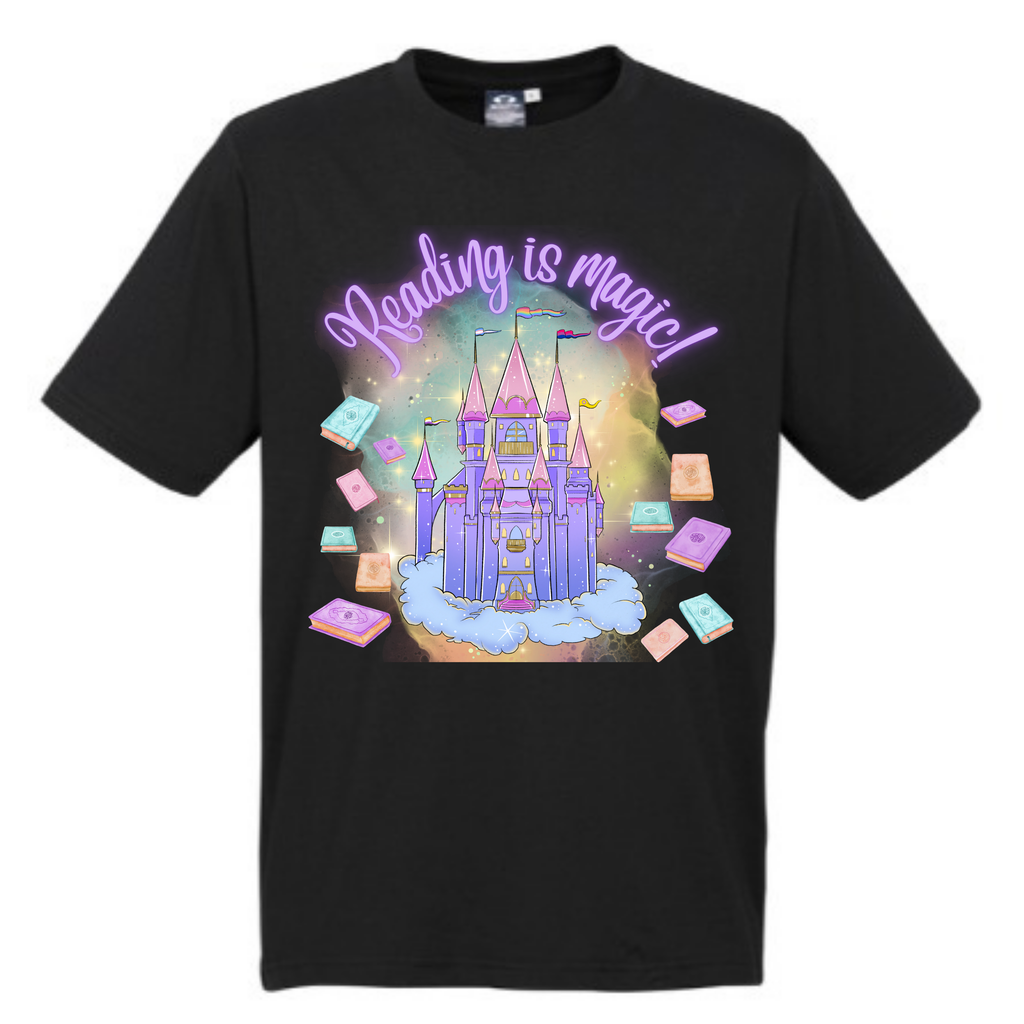 Kid's Book Week - Reading is Magic - Purple Castle t-shirt