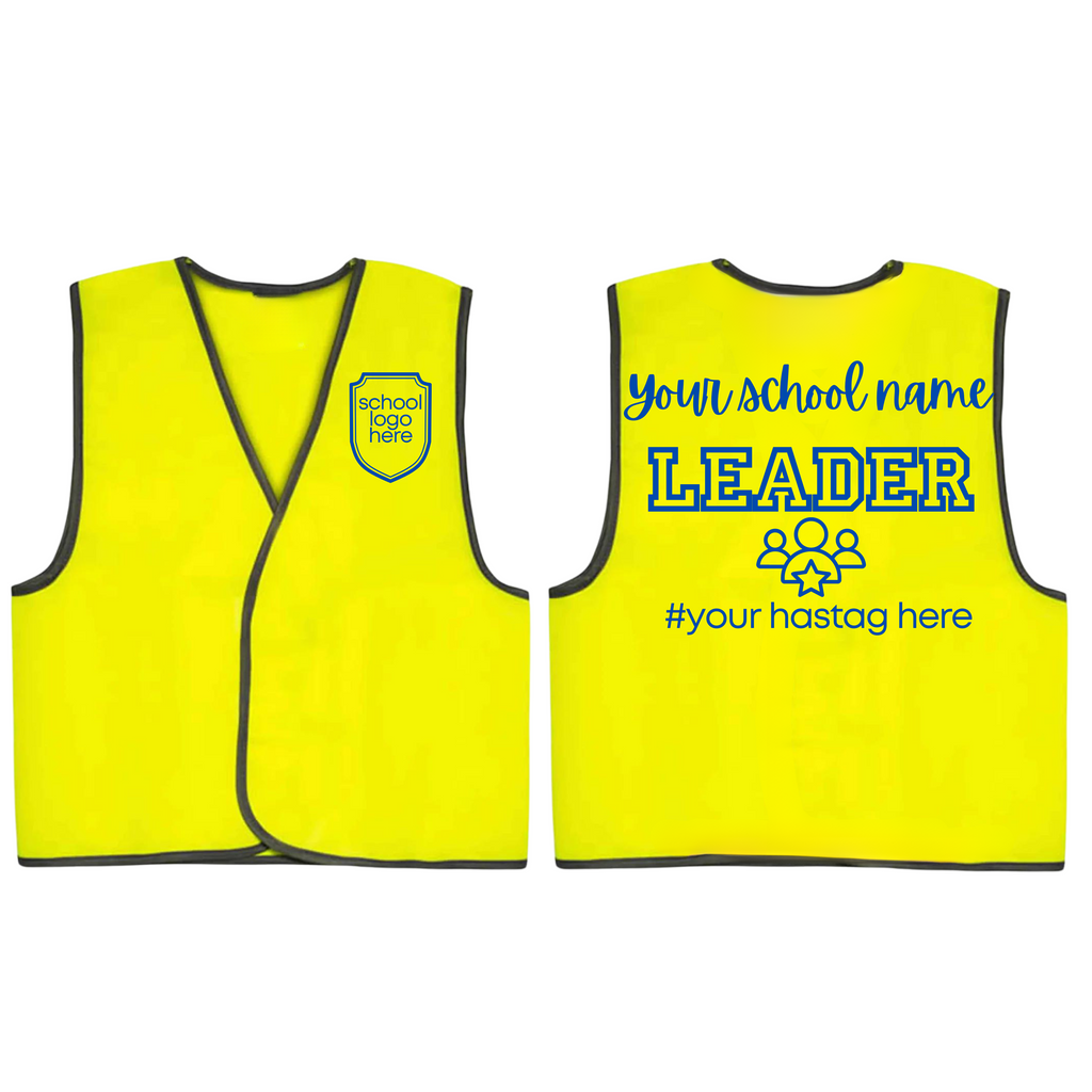 LEADER - Kid's Hi Vis Vests for Class or School Groups - Bulk order available