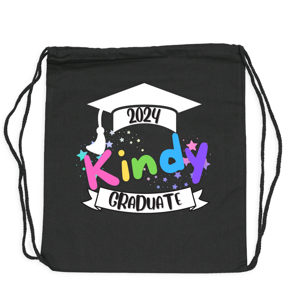 2024 Kindy Graduate Black Calico Bag 41 x 35cm with Drawstrings