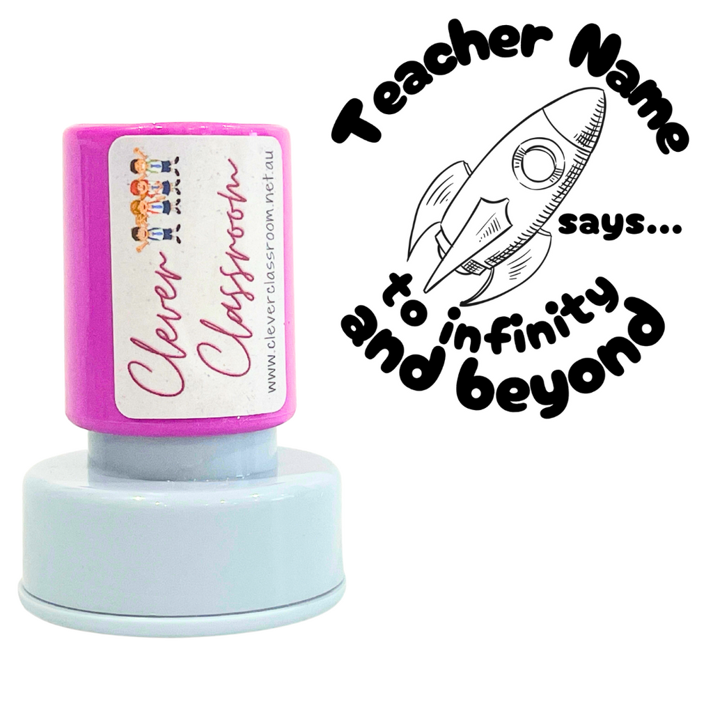 Rocket Infintiy Teacher Stamp Self-inking 30mm round