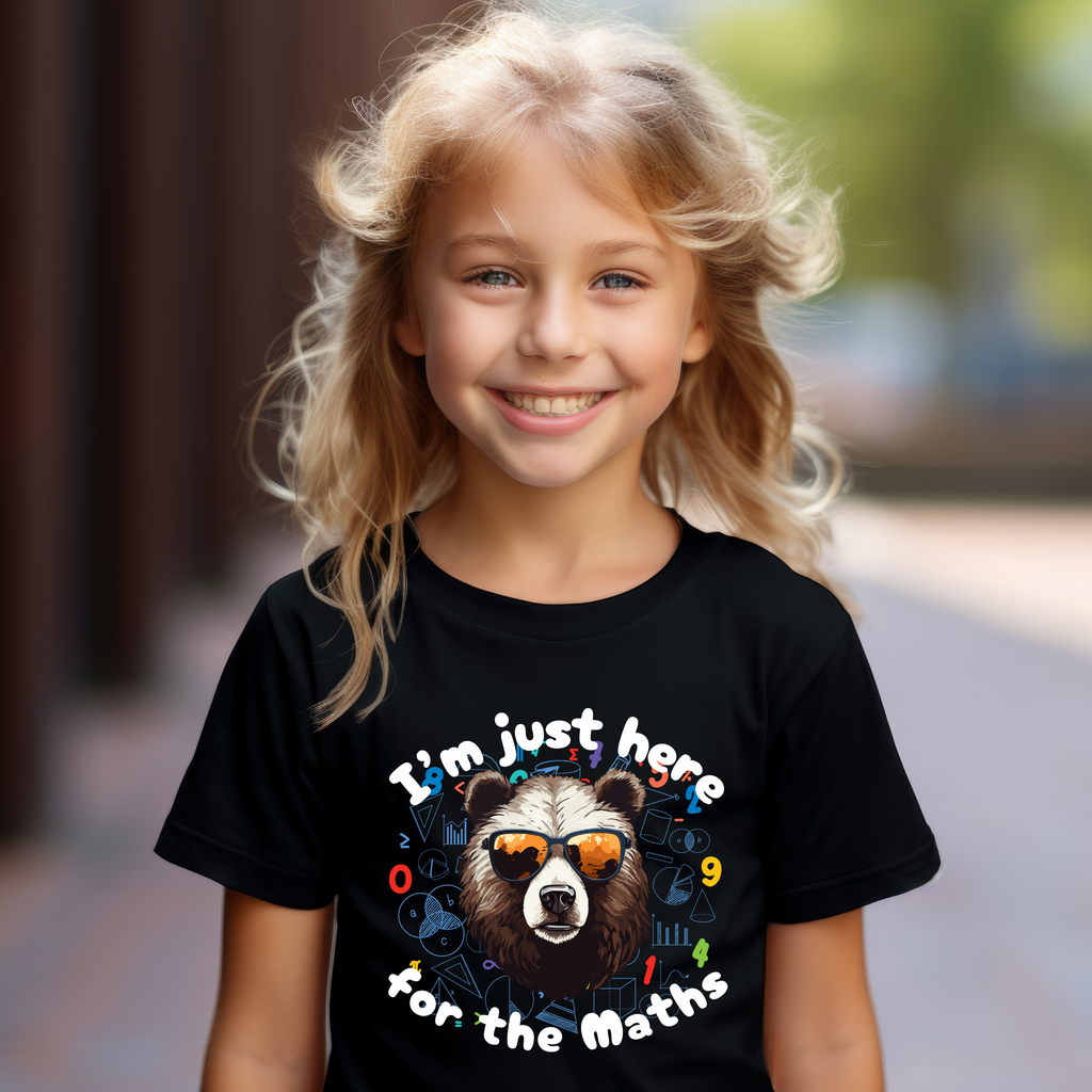 Kid's Maths Day - Bear - I'm here for the Maths t-shirt