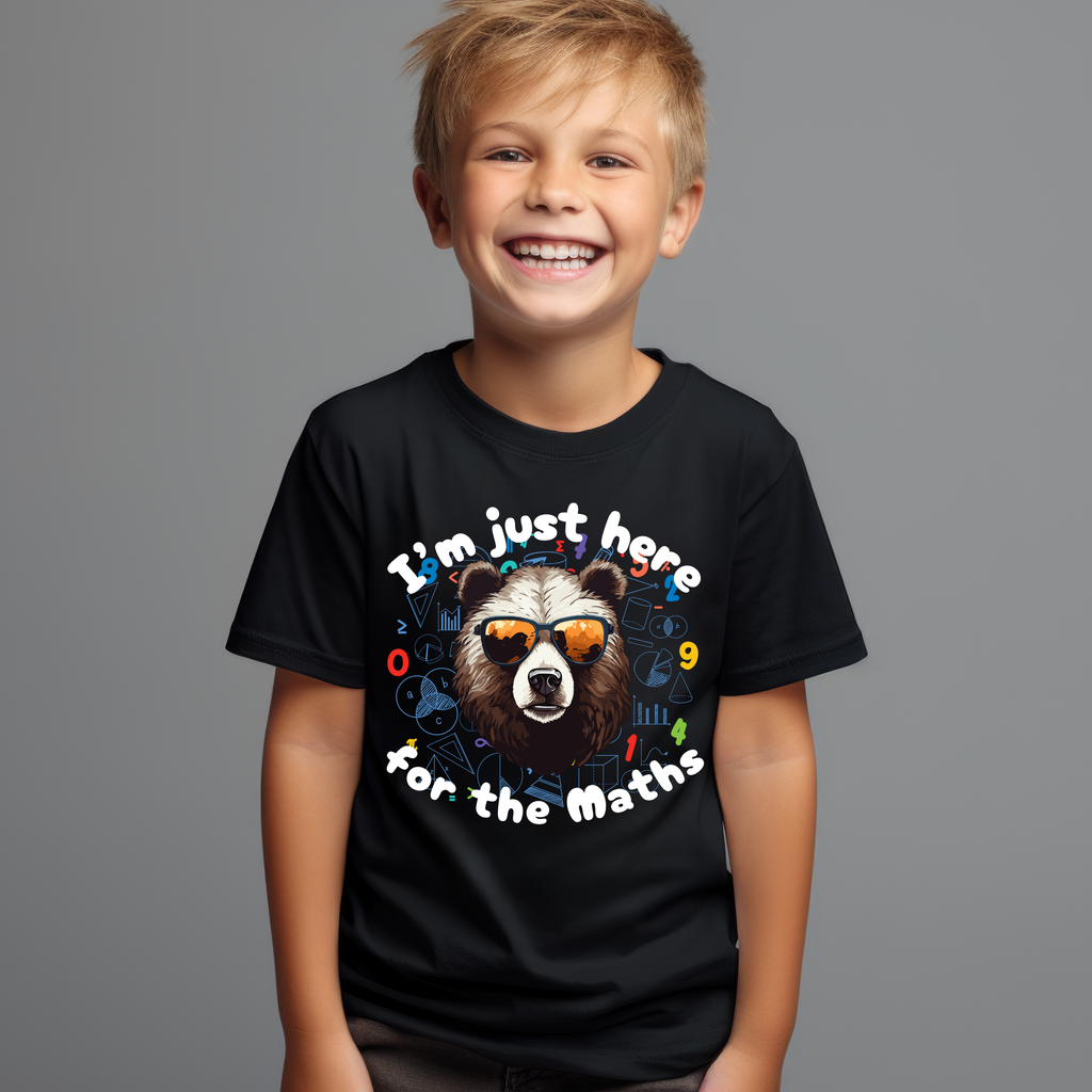 Kid's Maths Day - Bear - I'm here for the Maths t-shirt