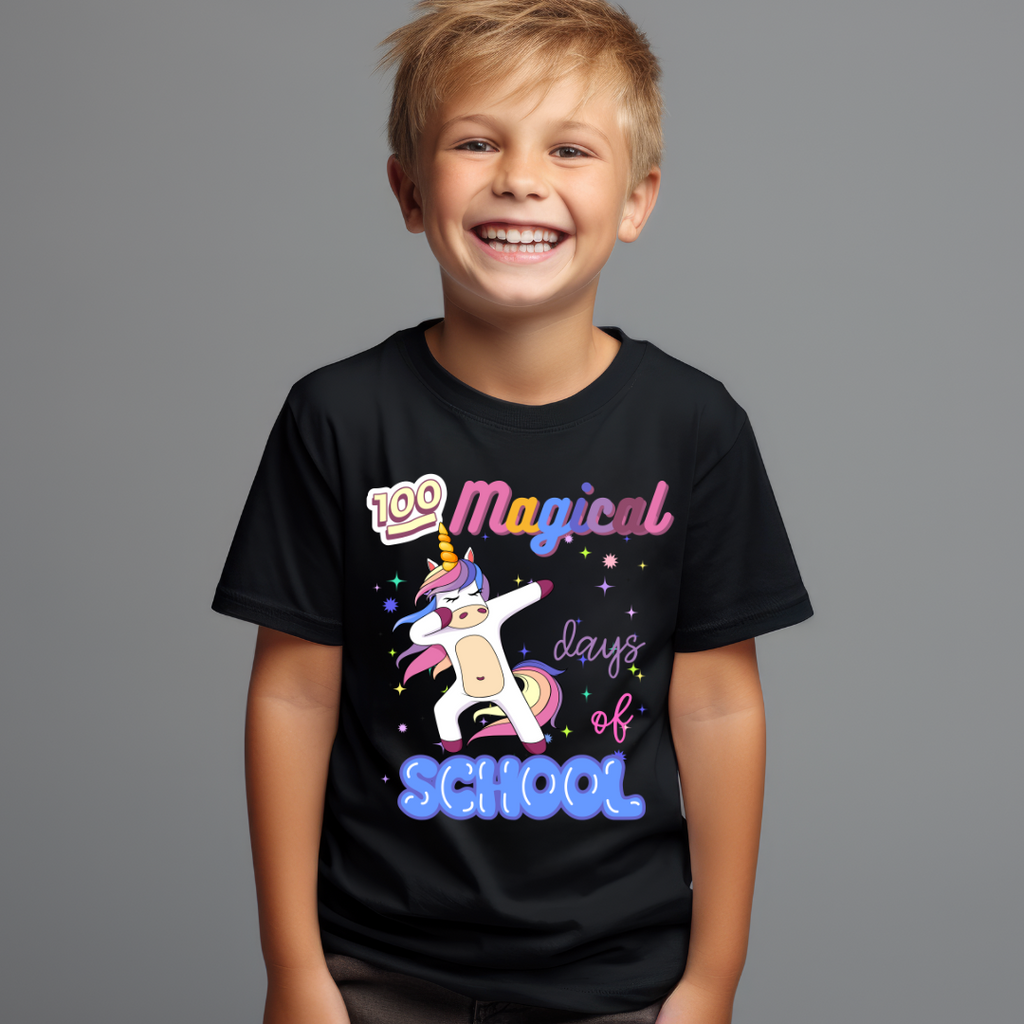 Kid's NEW Dabbing Unicorn 100 Days of School t-shirt