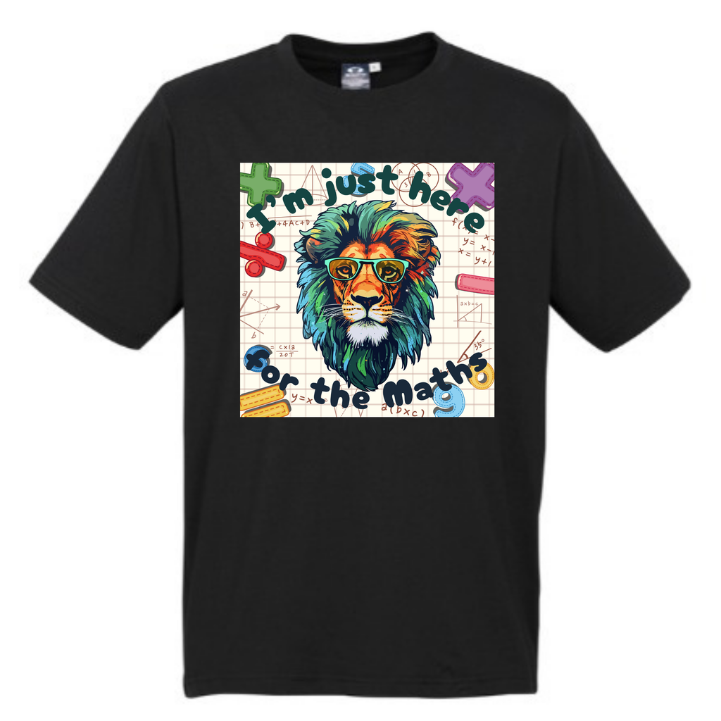 Kid's Maths Day - Lion - I'm here for the Maths t-shirt