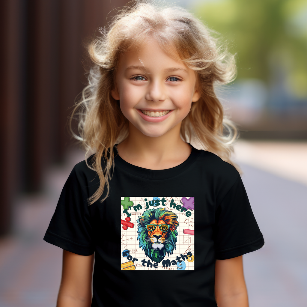 Kid's Maths Day - Lion - I'm here for the Maths t-shirt