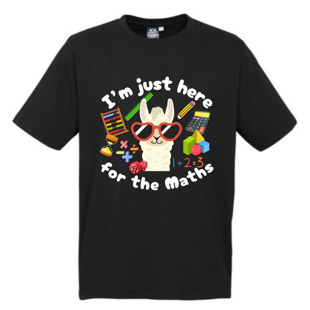 Kid's Maths Day - Llama - I'm here for the Maths t-shirt