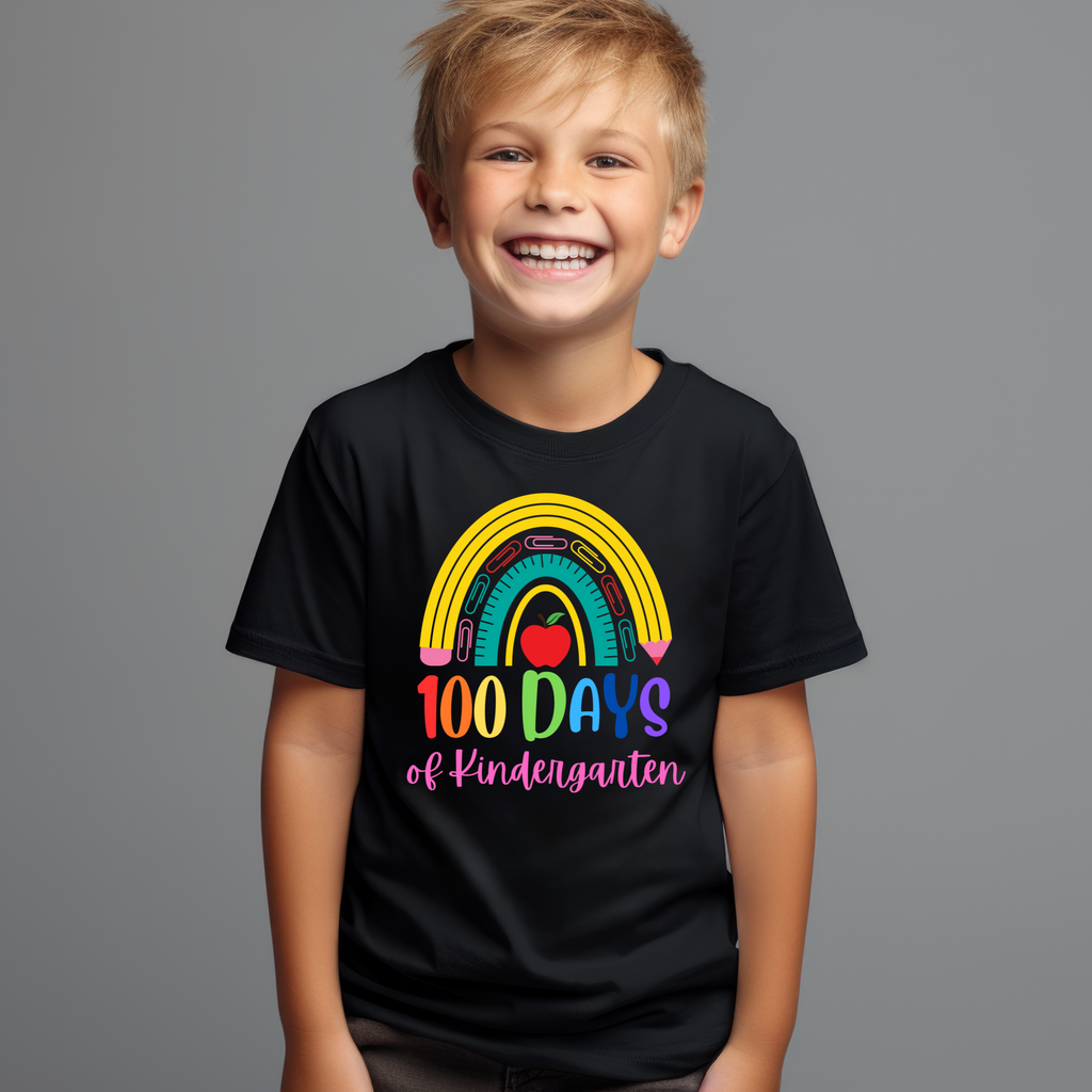 Kid's 100 Days of Kindergarten Rainbow t-shirt