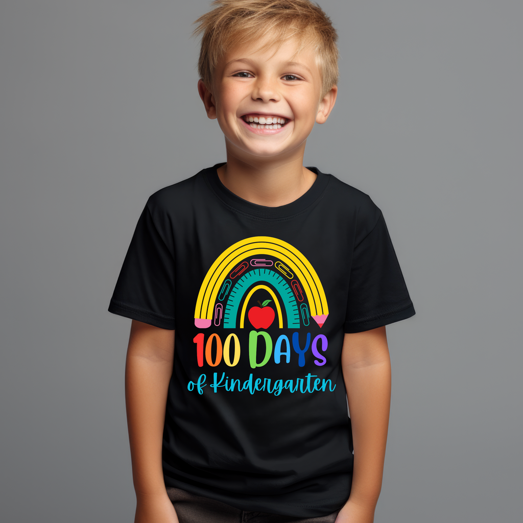 Kid's 100 Days of Kindergarten Rainbow t-shirt