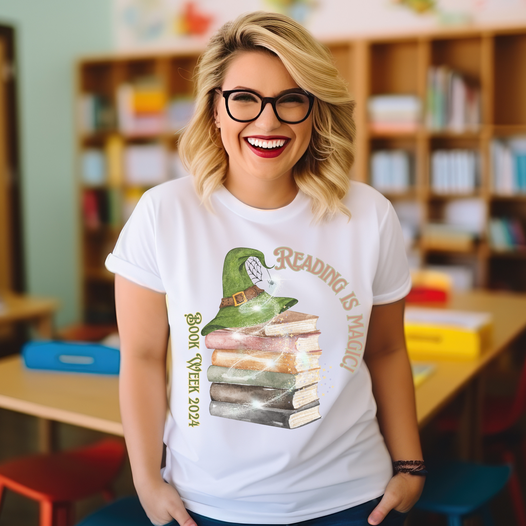 Book Week - Reading is Magic - Witches' Hat Teacher T-shirt