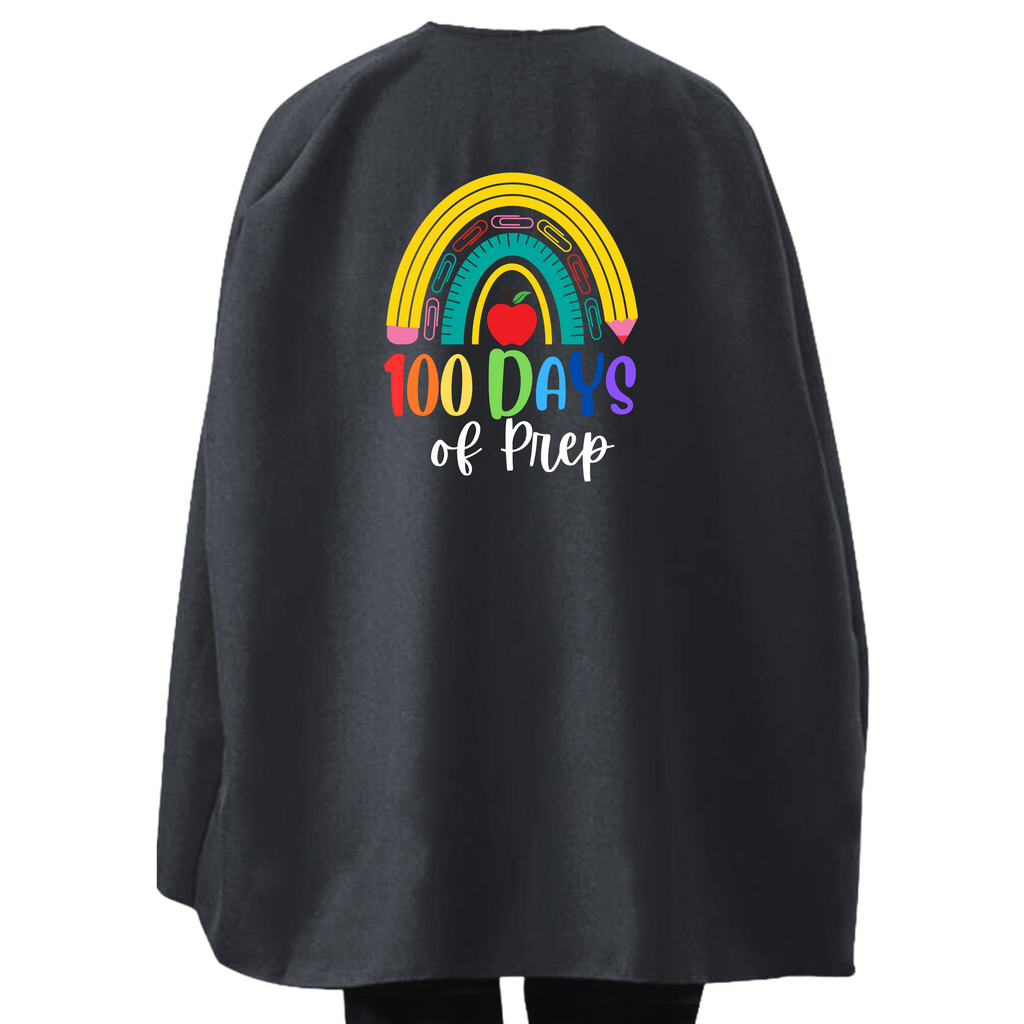 Student or Teacher Cape - 100 Days of Prep Rainbow