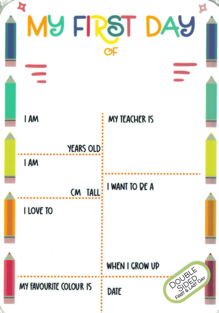 NEW DESIGN! Pencils First Day/ Last Day of School Colours Photo Prop