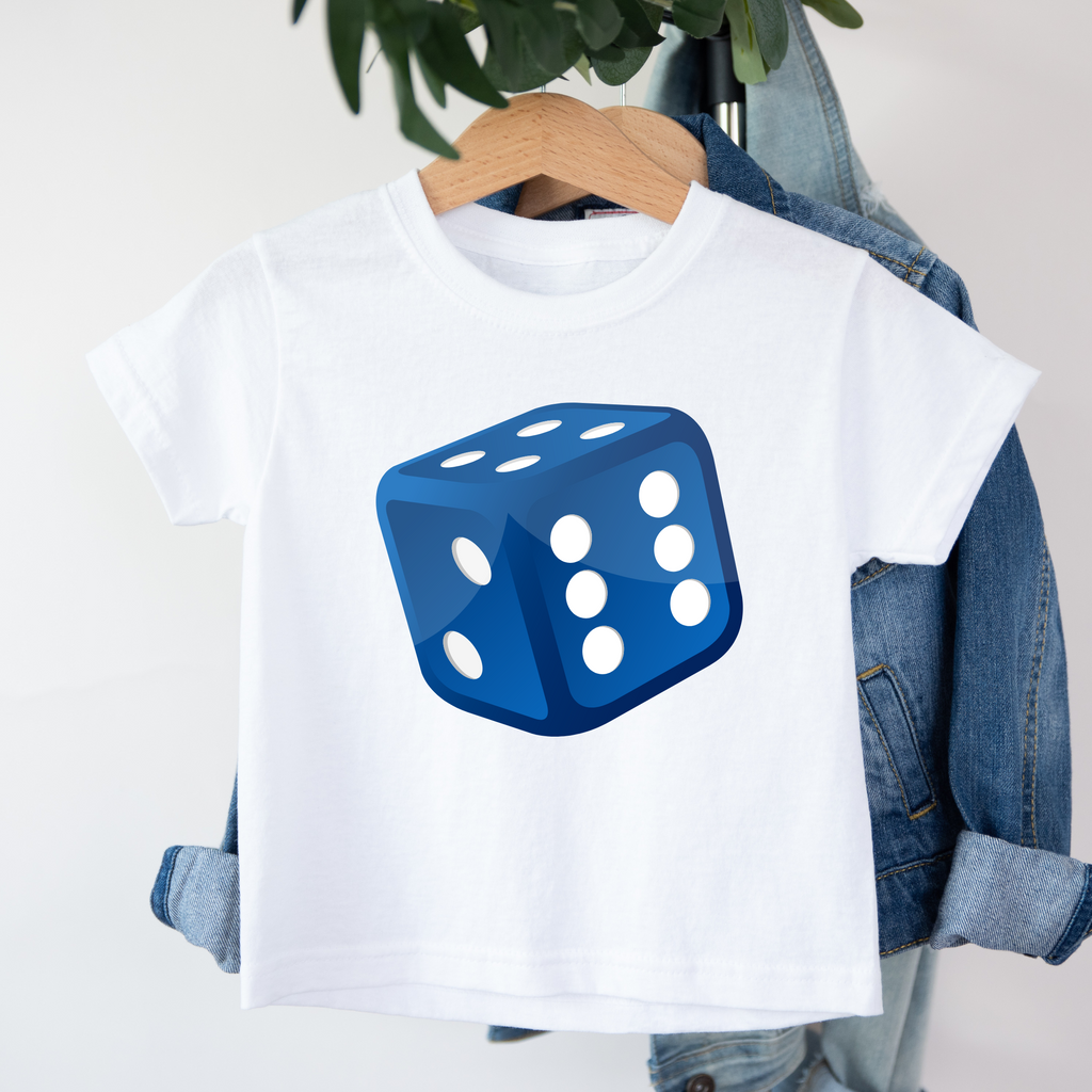 Kid's Maths Day Blue Dice t-shirt