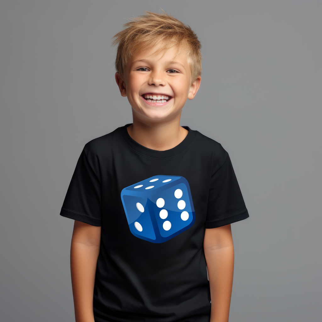 Kid's Maths Day Blue Dice t-shirt