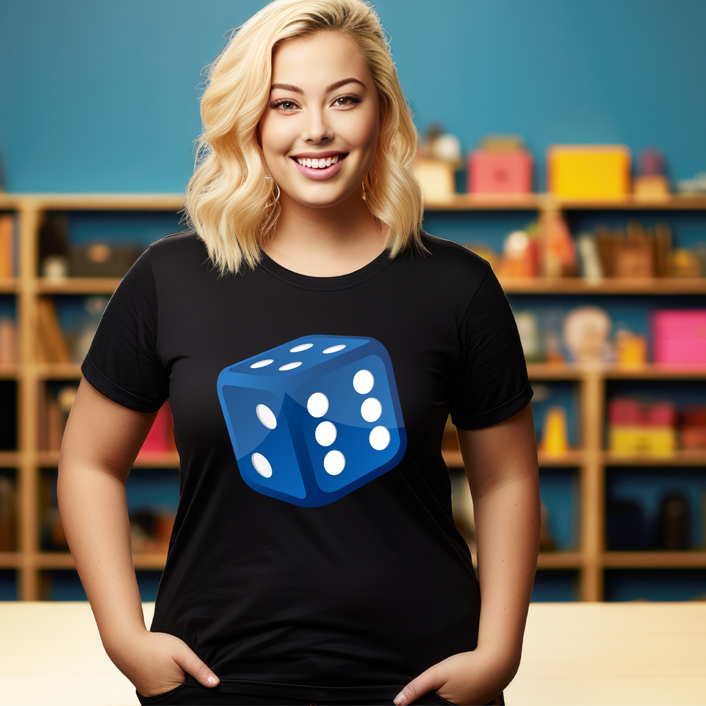 Numeracy Day Maths Day Blue Dice Teacher T-shirt