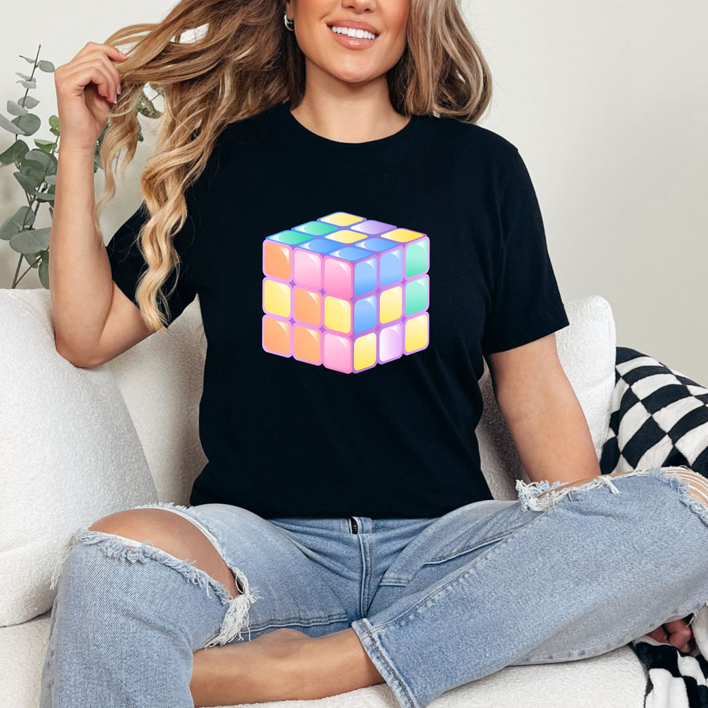 Numeracy Day Maths Day Pastel Rubiks Cube Teacher T-shirt