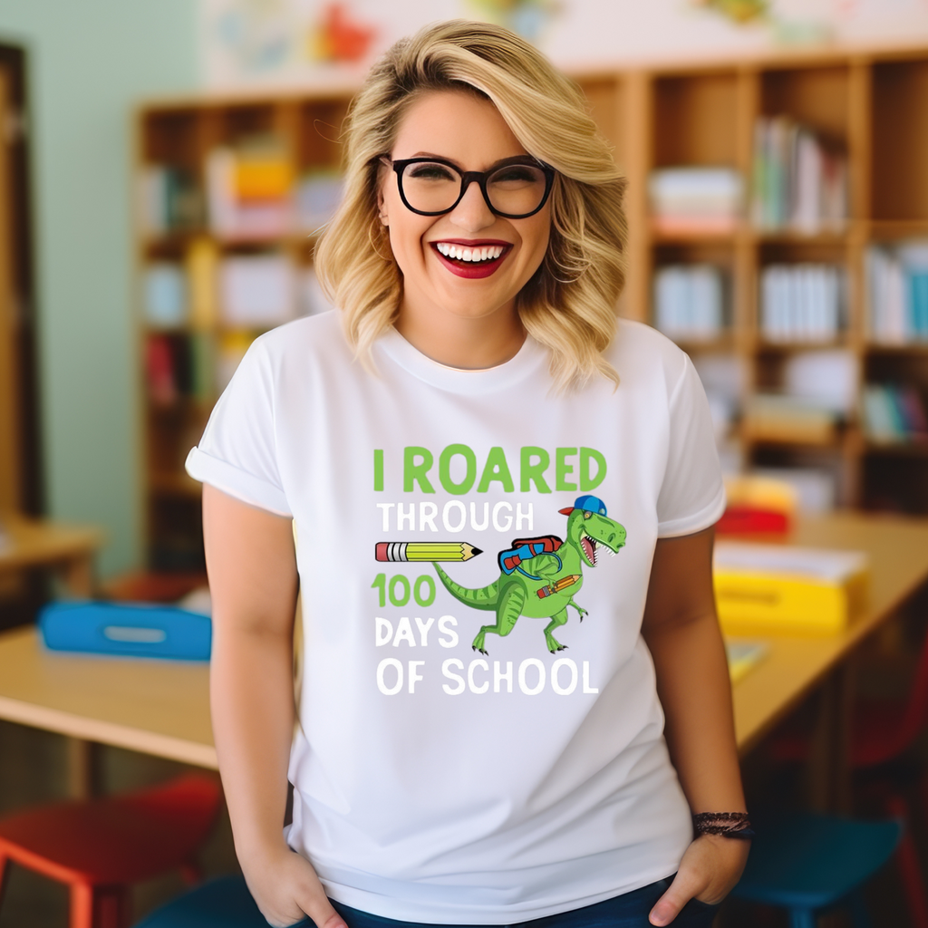 I Roared Through 100 Days Teacher T-shirt