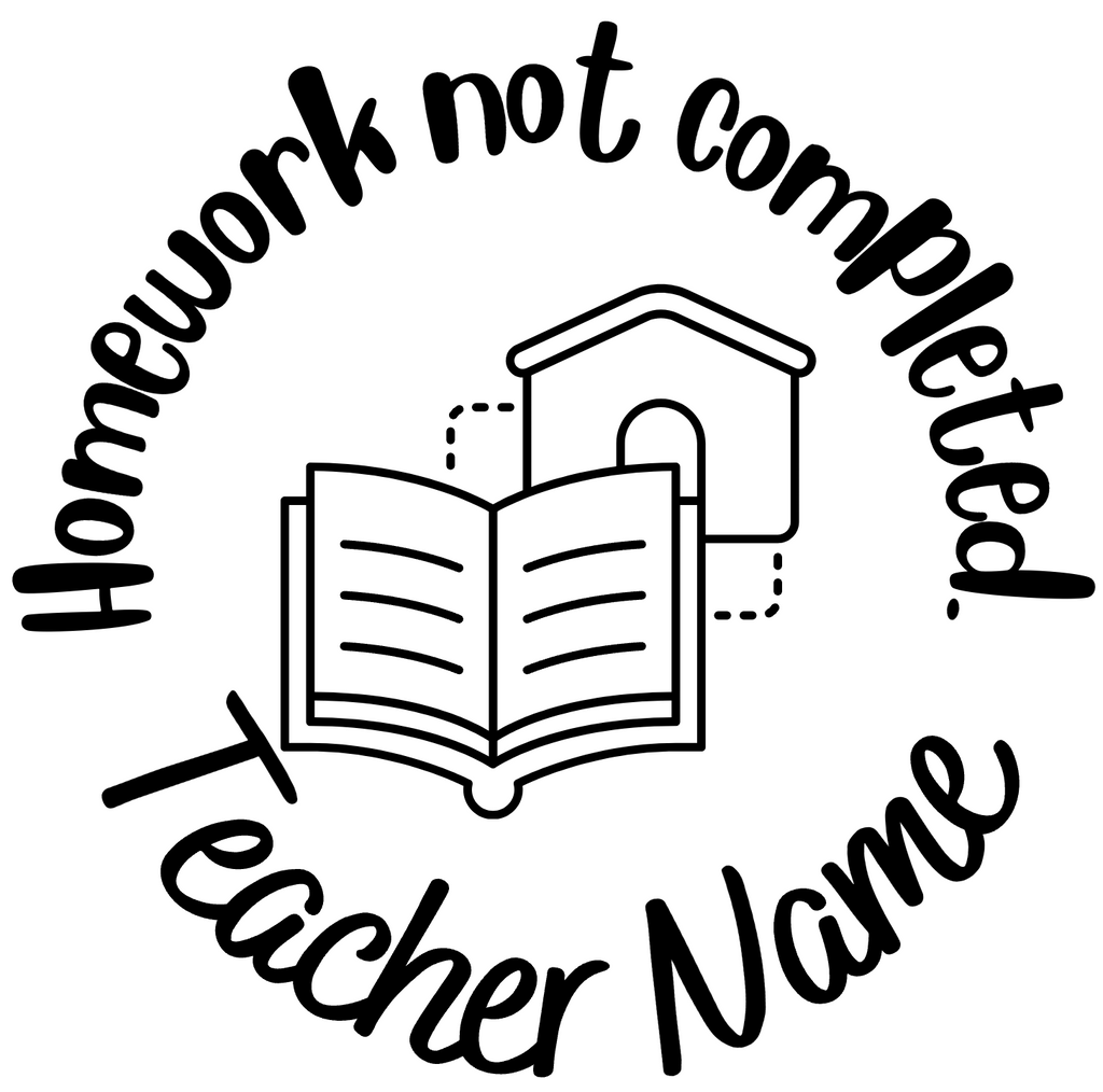 Homework Not Completed Teacher Stamp Self-inking 30mm round