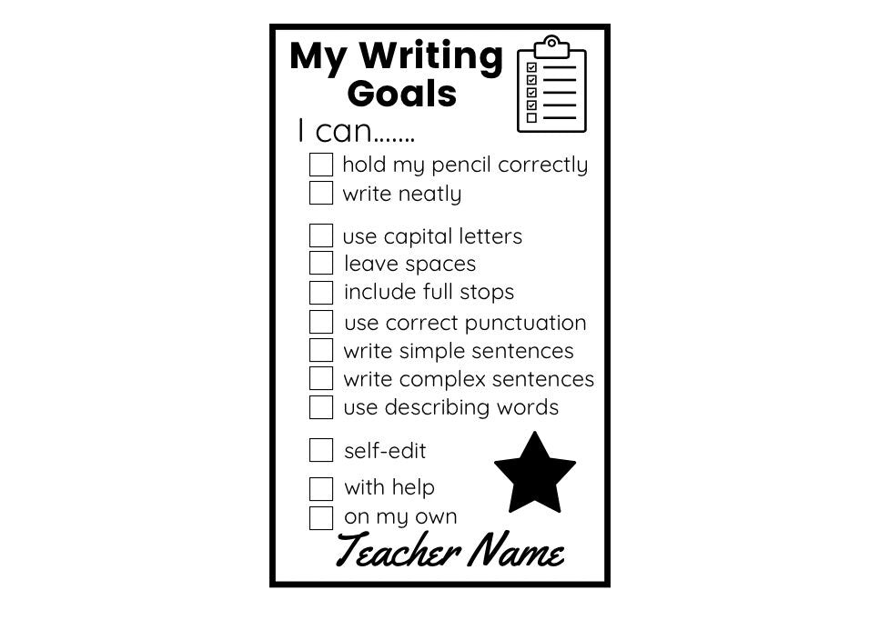 Writing Goals Personalised Stamp Self Inking Your choice of colour