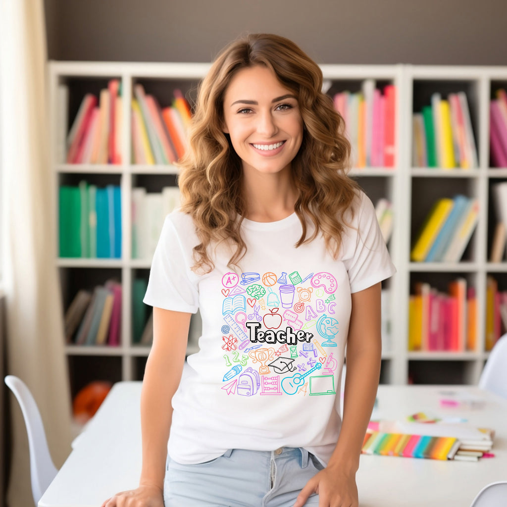 Teacher T-shirt - Colourful Teacher Profession